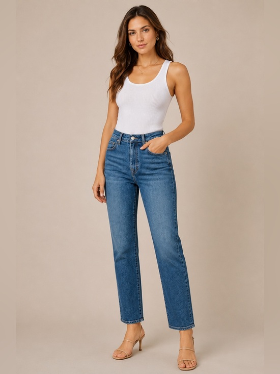 Simkhai Denim - SIMKHAI Jeans Women 28 Blue High Rise Straight Leg Organic Cotton USA